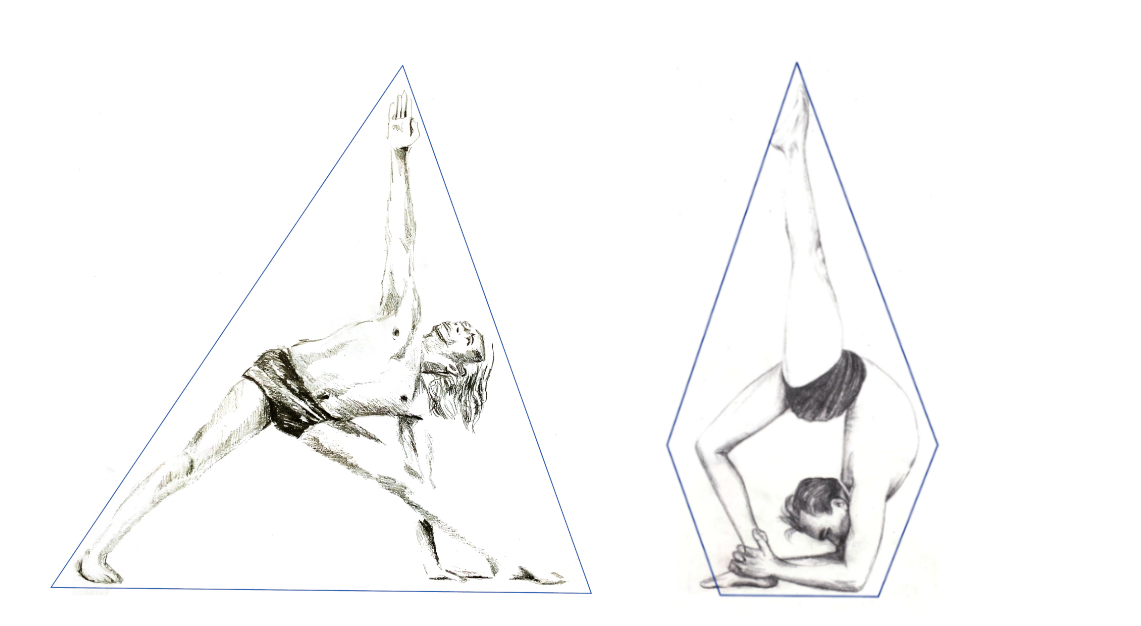 Spacial geometry in BKS Iyengar´s yoga poses